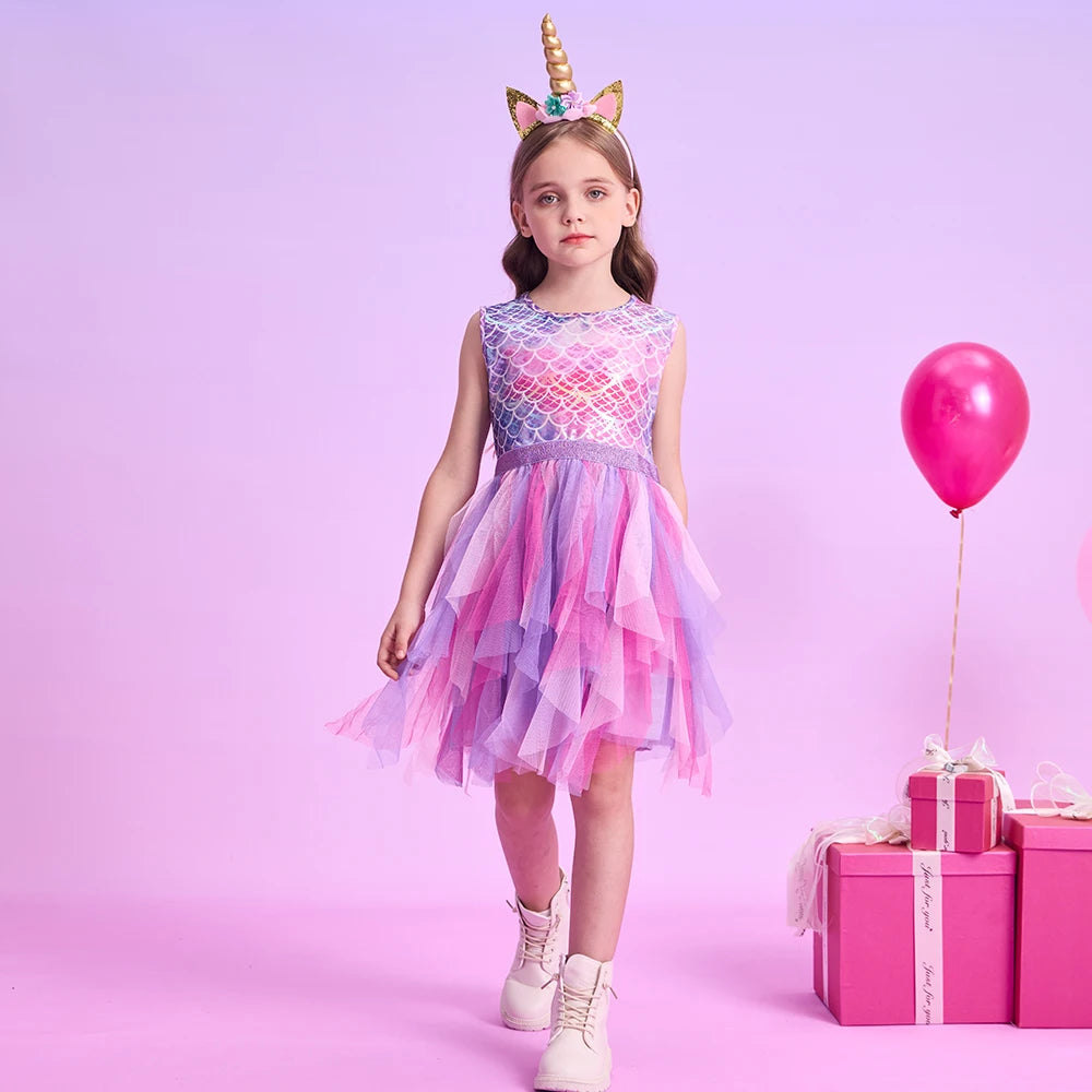 Vestido Sereia Amanda + 🎁 BRINDE tiara Unicórnio