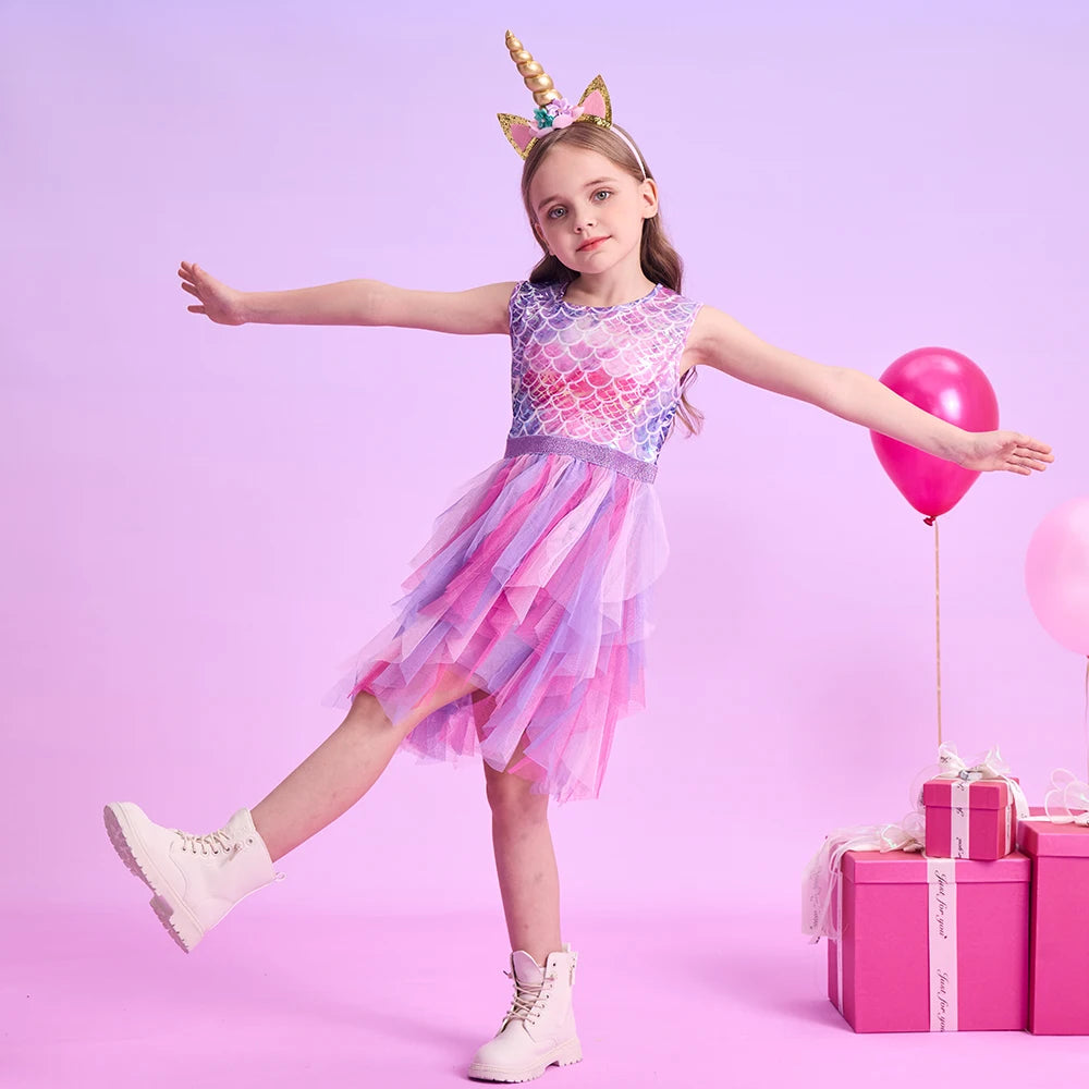Vestido Sereia Amanda + 🎁 BRINDE tiara Unicórnio