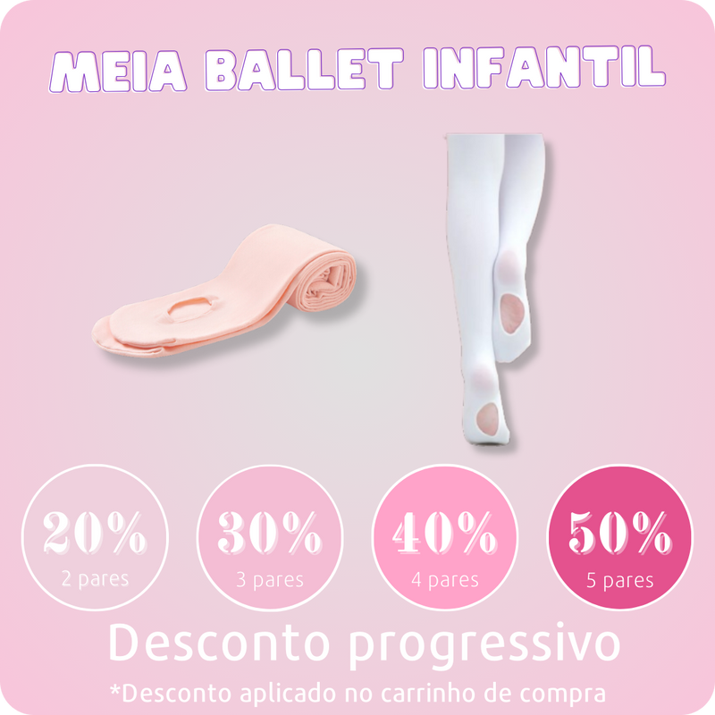 Meia-calça Infantil Conversível para Ballet