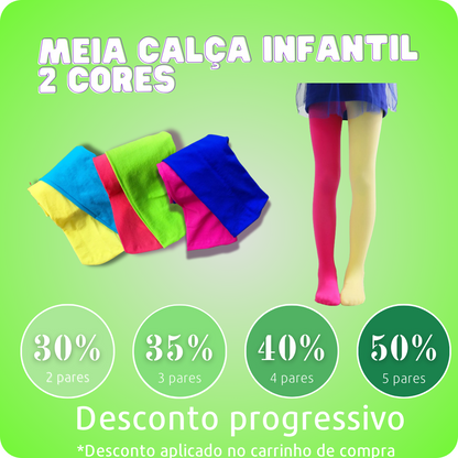 Meia calça infantil 2 colors