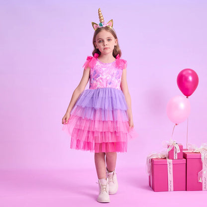 Vestido Princesa Bianca + 🎁 BRINDE tiara Unicórnio