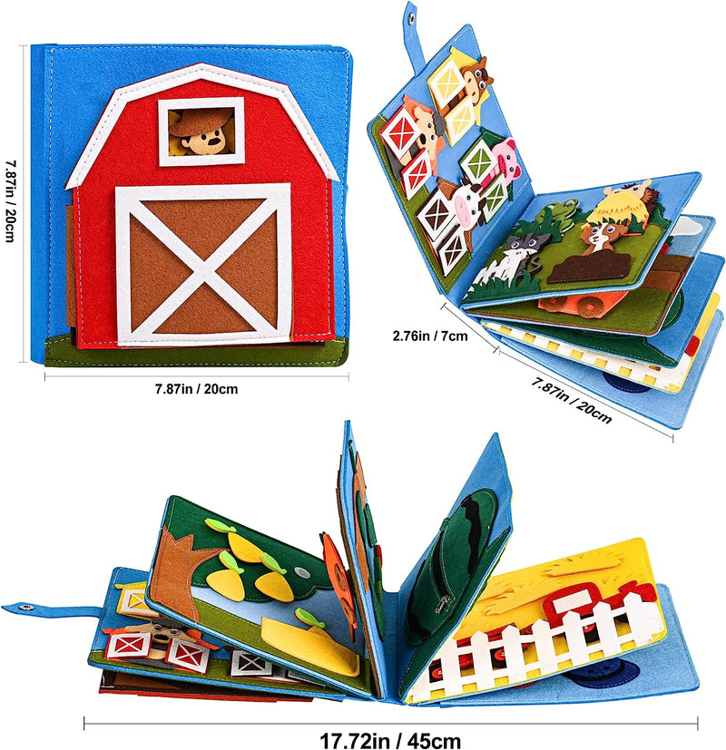 Livro 3D em feltro Montessori - Fazendinha