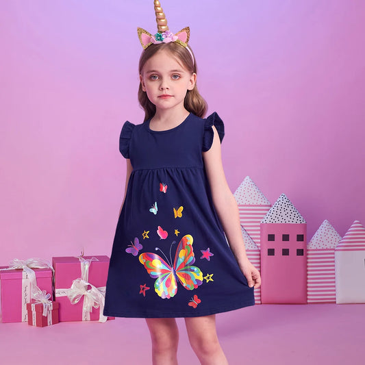 Vestido Borboletinhas + 🎁 BRINDE tiara Unicórnio