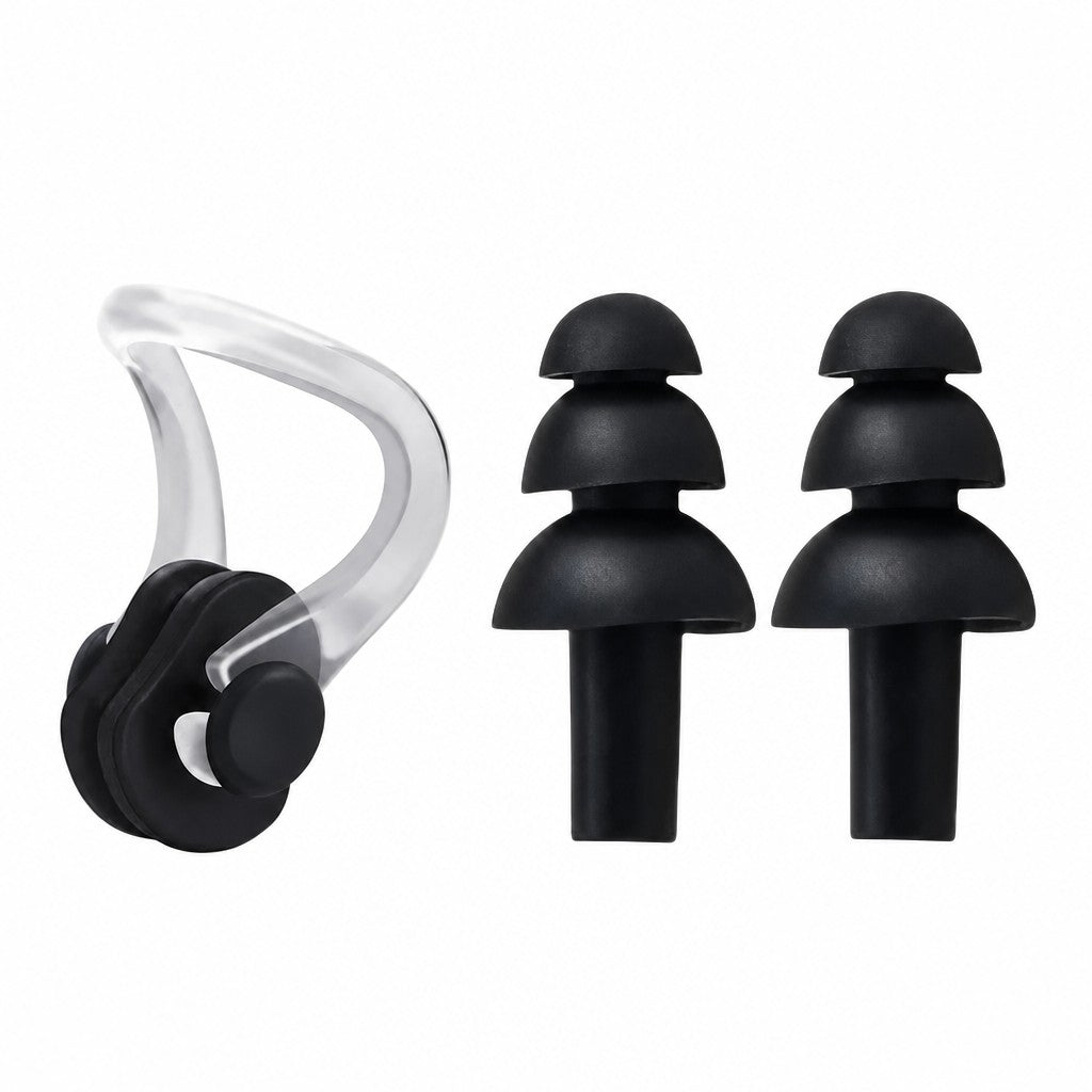 Kit protetor de ouvido e clipe de nariz de silicone para natação