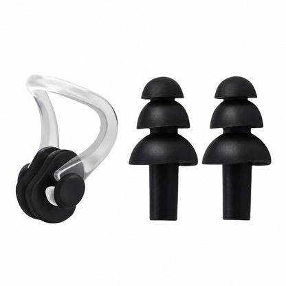 Kit protetor de ouvido e clipe de nariz de silicone para natação