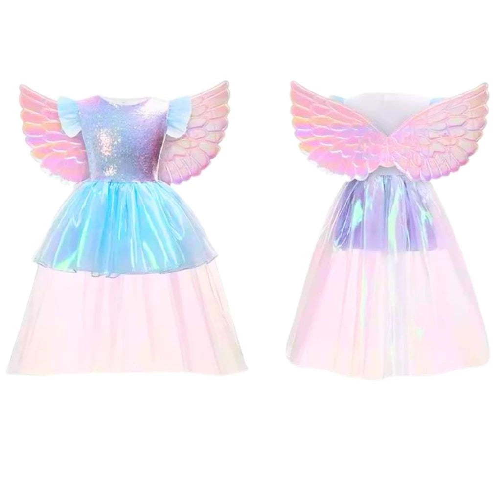 Fantasia Completa Unicórnio - Vestido + Tiara + Asas