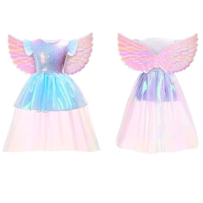 Fantasia Completa Unicórnio - Vestido + Tiara + Asas