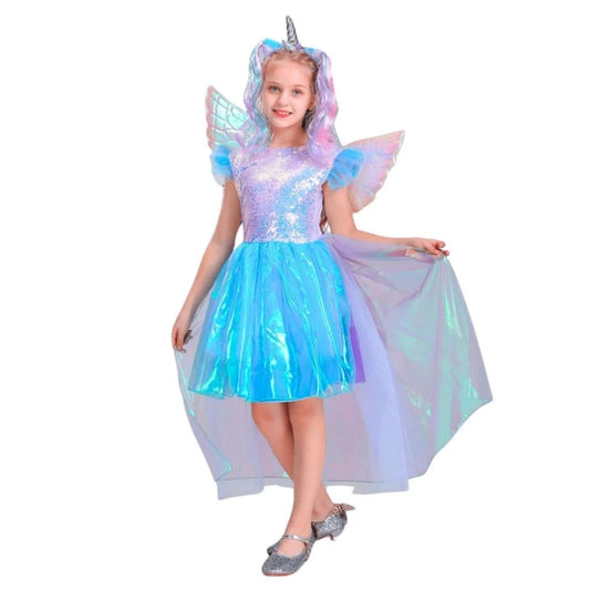 Fantasia Completa Unicórnio - Vestido + Tiara + Asas